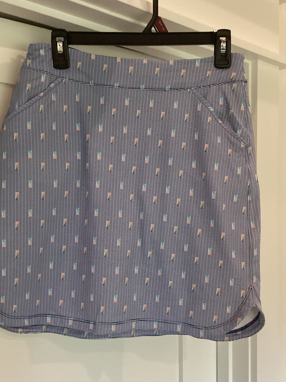Peter Millar Light Blue Patterned Skort with Pink & Teal Accents